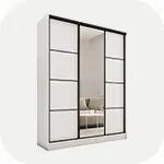 Szafy białe z lustrem 200 cm