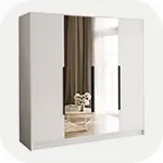 Szafy duże białe z lustrem