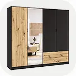 Szafy czterodrzwiowe z lustrem