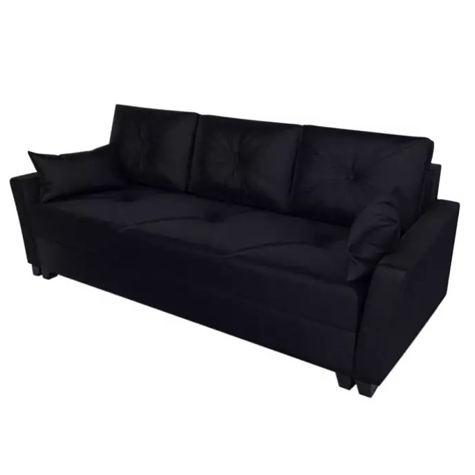 Czarna sofa z funkcją spania dwuosobowa TUFEL