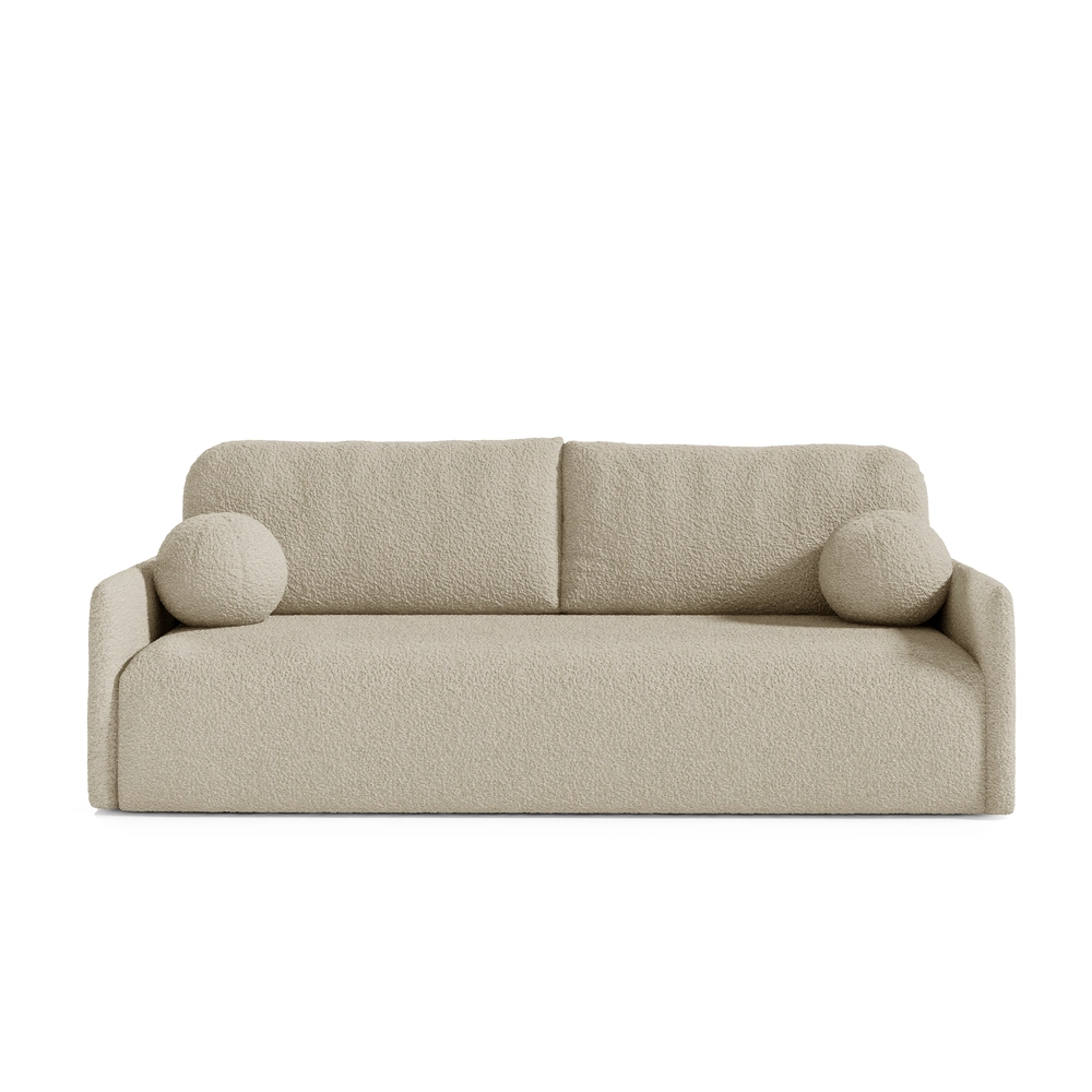 Nowoczesna sofa z funkcją spania boucle trzyosobowa CLOUD