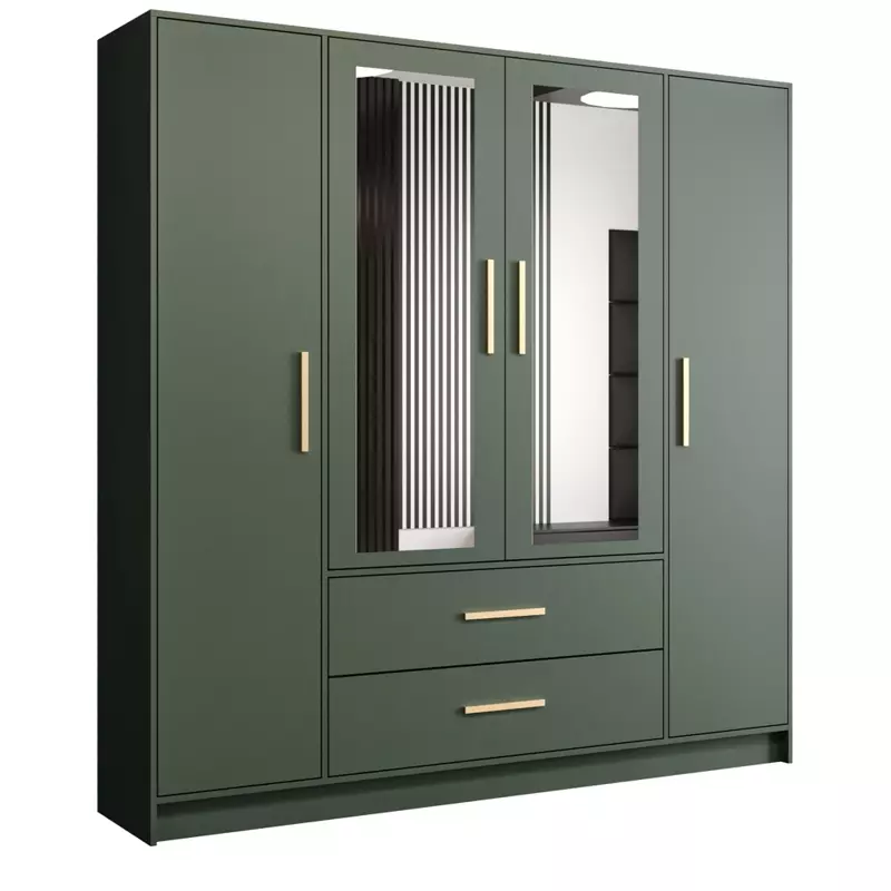 jak zaprojektować wnętrze szafy - szafa do przedpokoju 201 cm zieleń mat breen