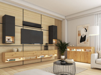 czarny || dąb craft złoty