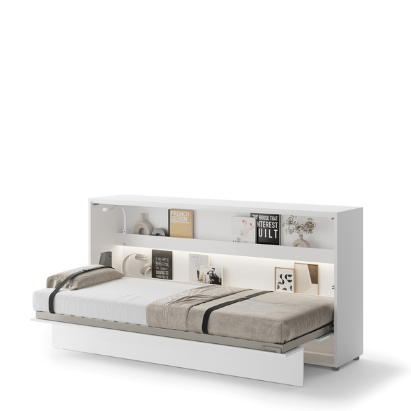 Nowoczesny poziomy półkotapczan 90x200 cm Lenart BED CONCEPT BC-06 biały